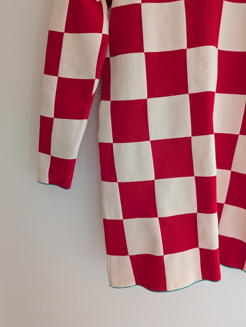NWT! Zara Blogger Fav Red White and Green Checkered Dress Mini S - Picture 3 of 6